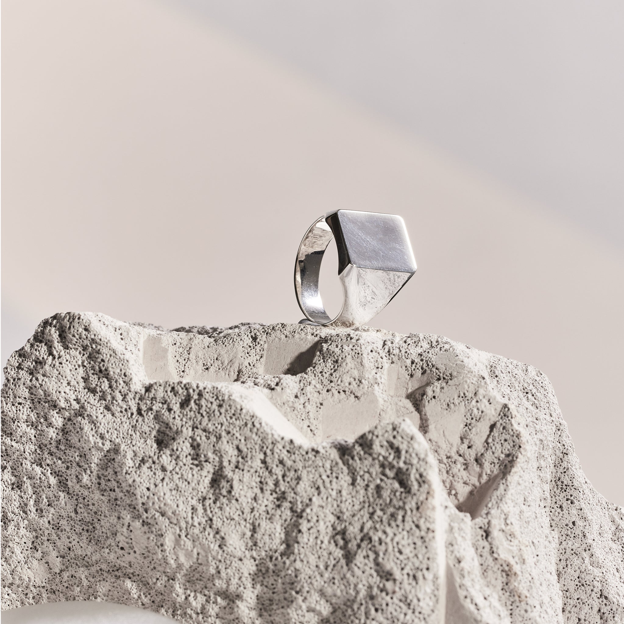 Rectangle signet Ring - Silver