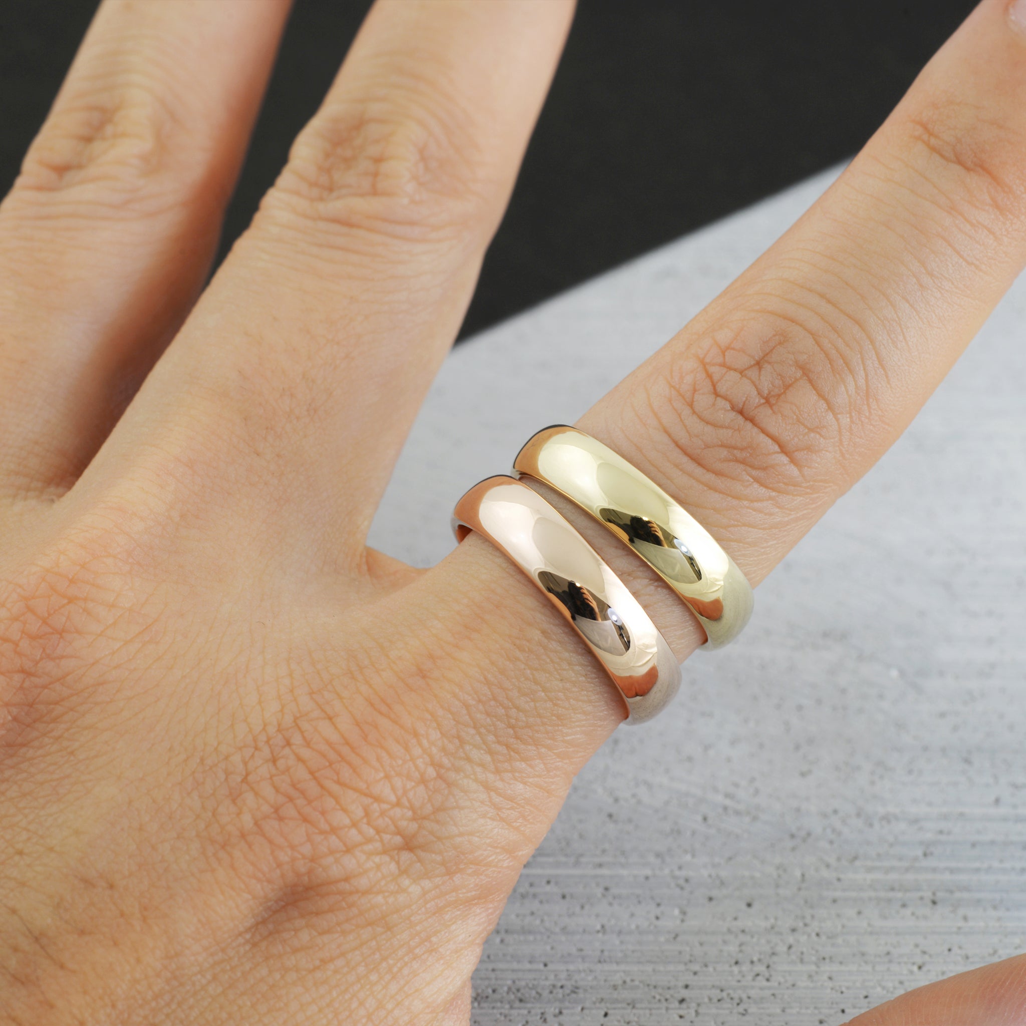 Dome band Ring (5mm) - 14K/ 18K Gold