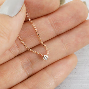 Venus solitaire diamond Necklace - 14K/ 18K Gold