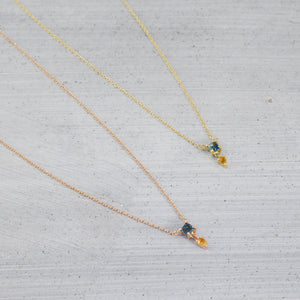 Two-piece trapeze Necklace - 14K/ 18K Gold