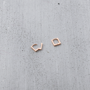 Tiny square sleeper Earring (single) - 14K/ 18K Gold
