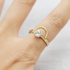Rose of sharon solitaire Ring (0.5ct) (5 prongs) - 14K/ 18K Gold