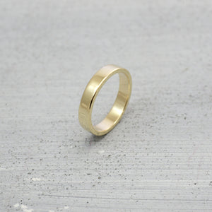 Flat wedding band Ring (Medium/ 3mm) - 14K/ 18K Gold